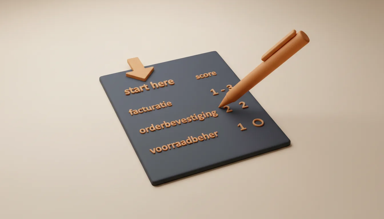 Scoringsmatrix voor procesautomatisering in MKB met prioriteit aanwijzing